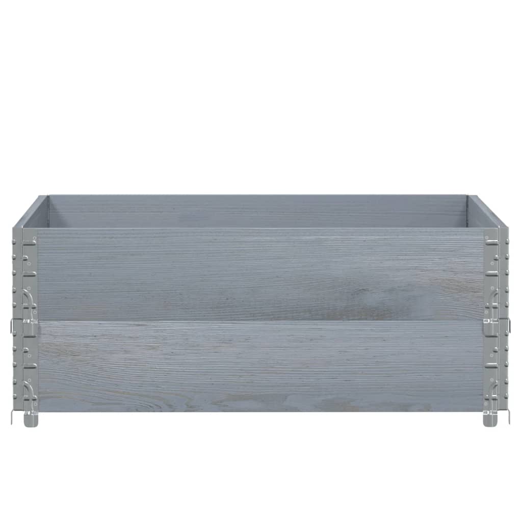 Collares de palets 2 uds madera maciza de pino gris 100x100 cm