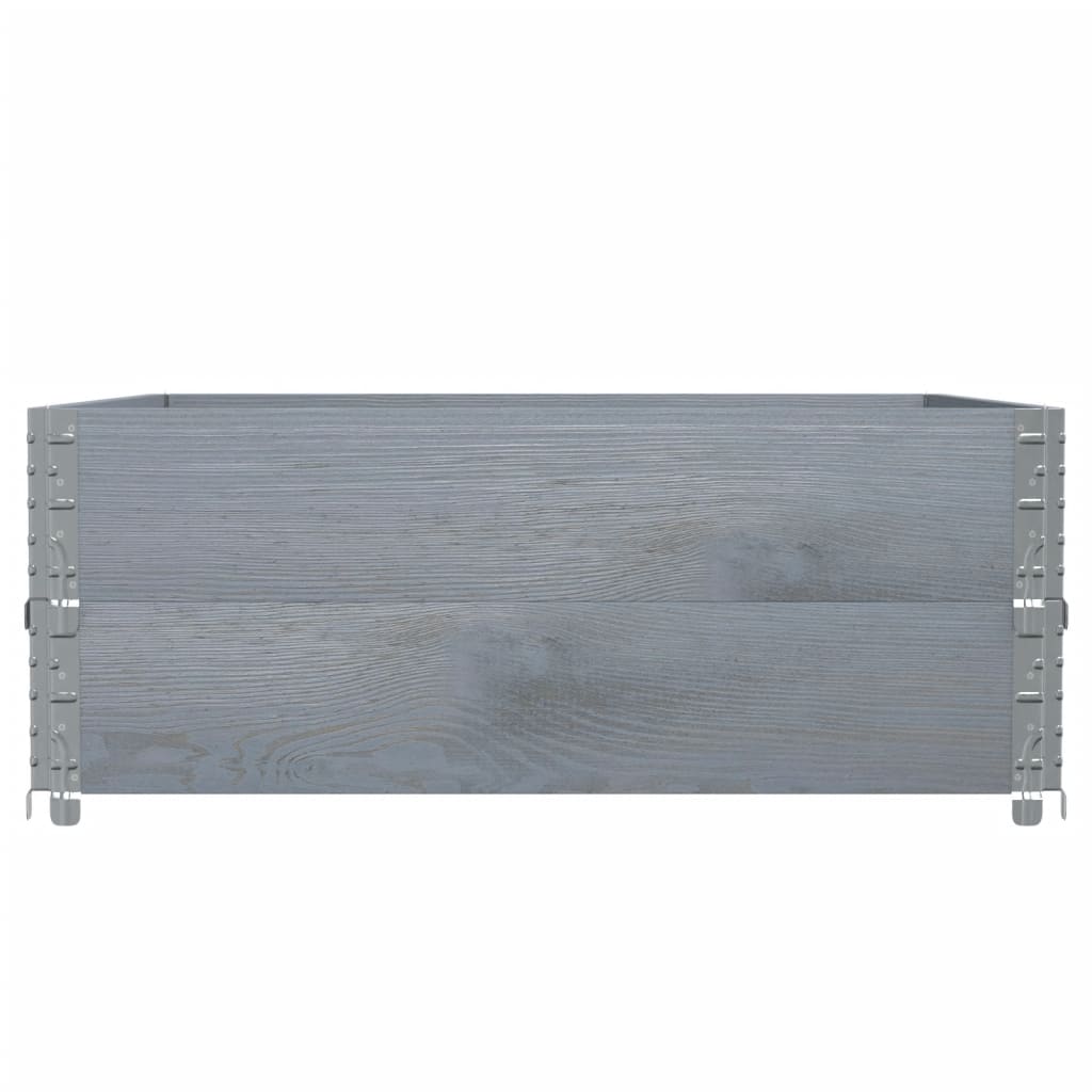 Collares de palets 2 uds madera maciza de pino gris 100x100 cm