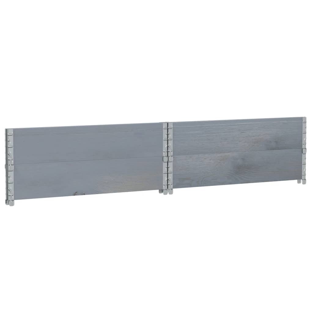 Collares de palets 2 uds madera maciza de pino gris 100x100 cm