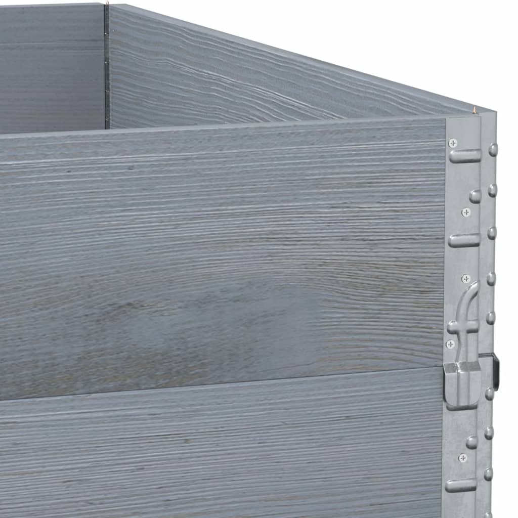Collares de palets 2 uds madera maciza de pino gris 100x100 cm