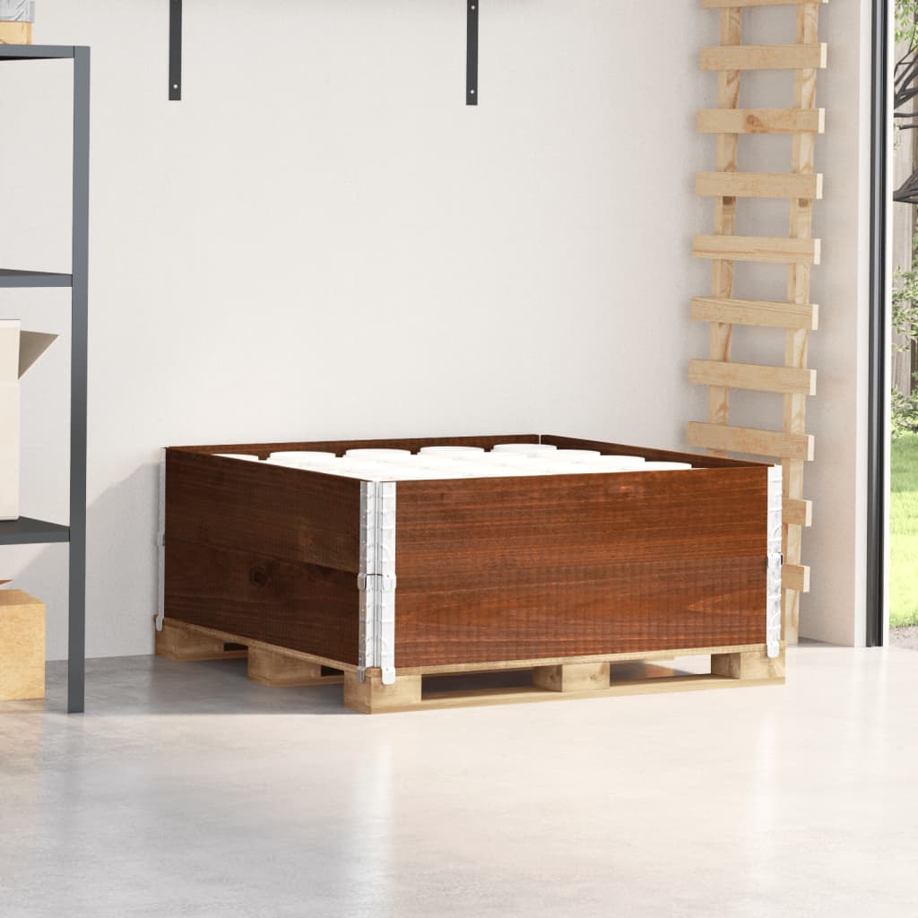 Collares de palets 2 uds madera maciza de pino gris 100x100 cm