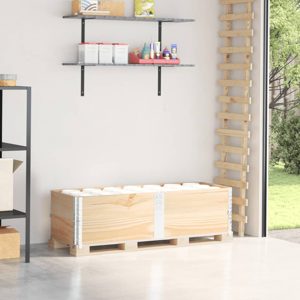 Collares de palets 2 uds madera maciza de pino gris 100x100 cm