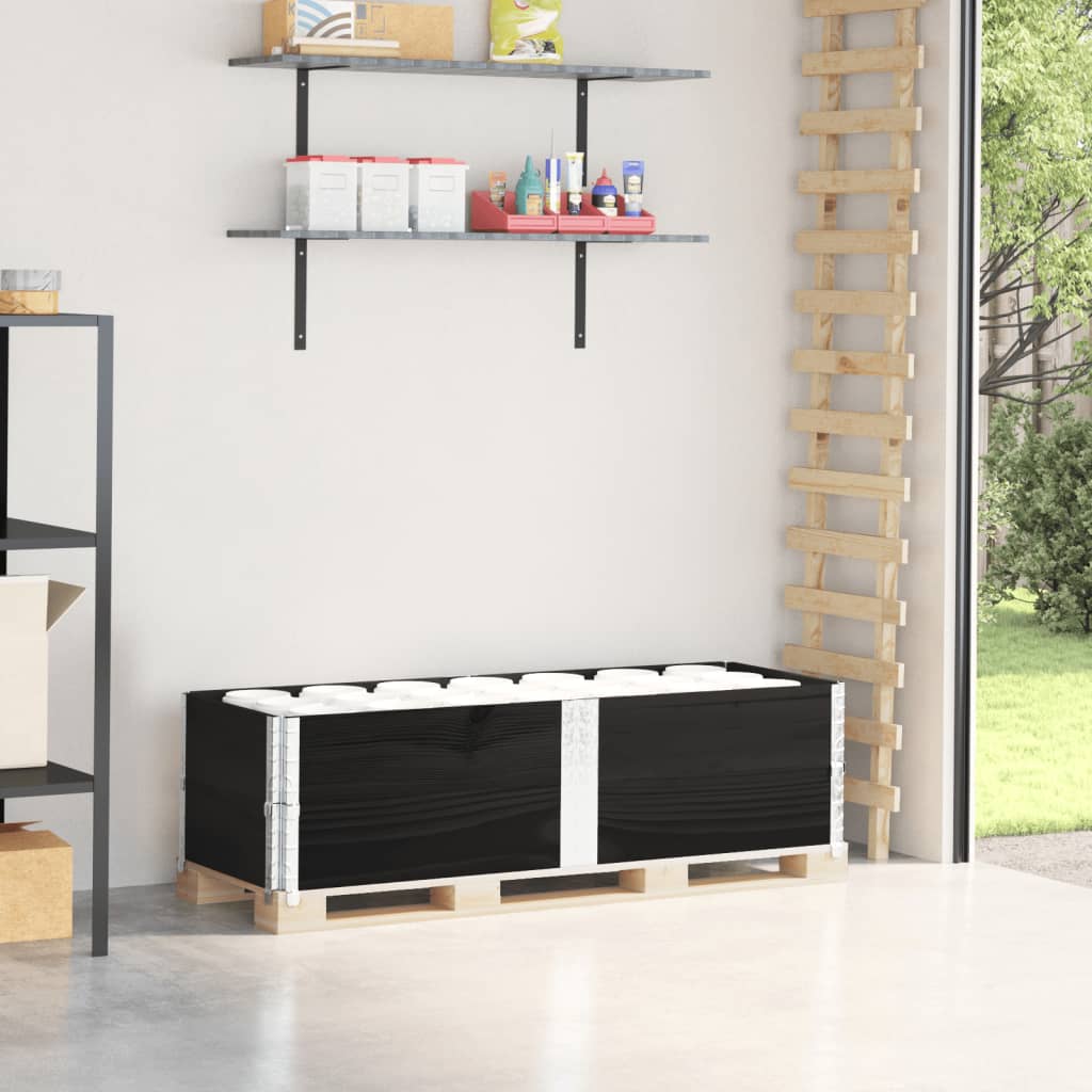 Collares de palets 2 uds madera maciza de pino gris 100x100 cm