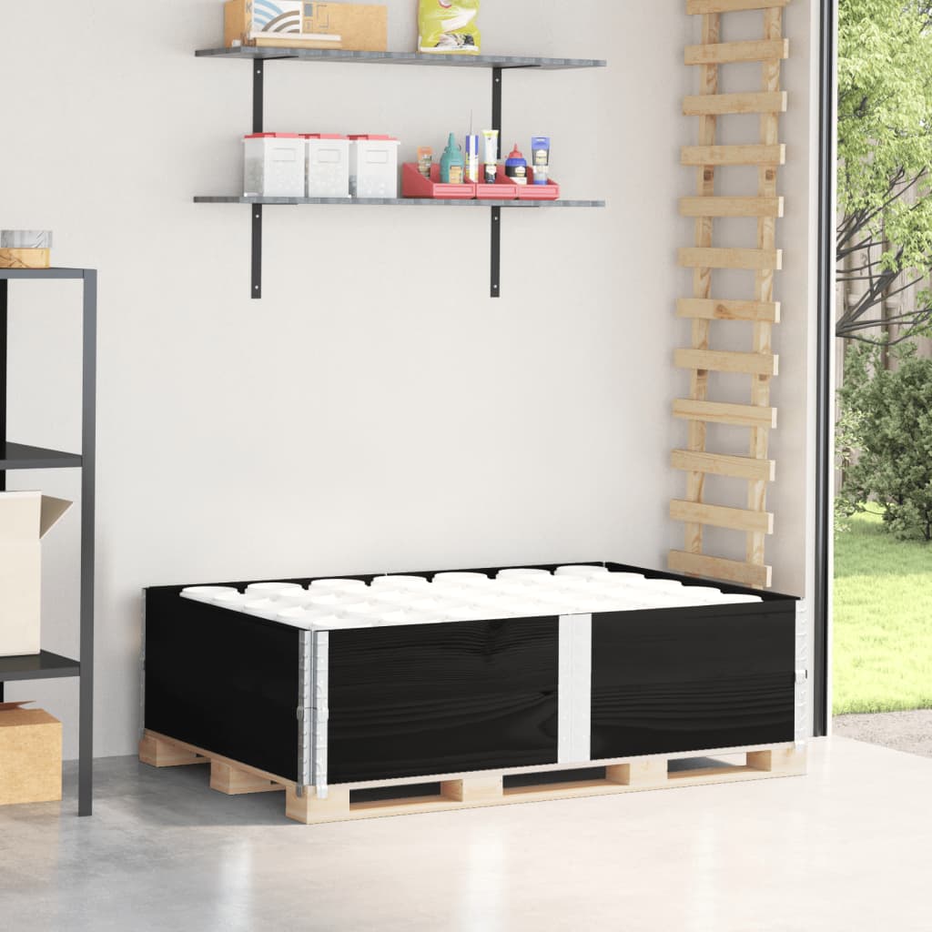 Collares de palets 2 uds madera maciza de pino gris 100x100 cm