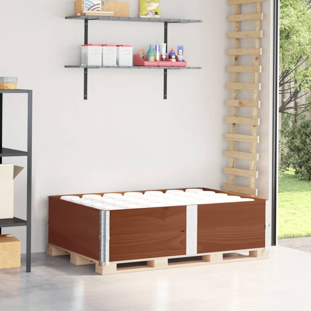 Collares de palets 2 uds madera maciza de pino gris 100x100 cm