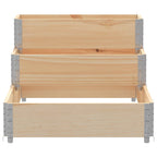 Arriate elevado de 3 niveles madera maciza de pino 120x80 cm