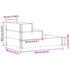 Arriate elevado de 3 niveles madera maciza de pino 120x80 cm