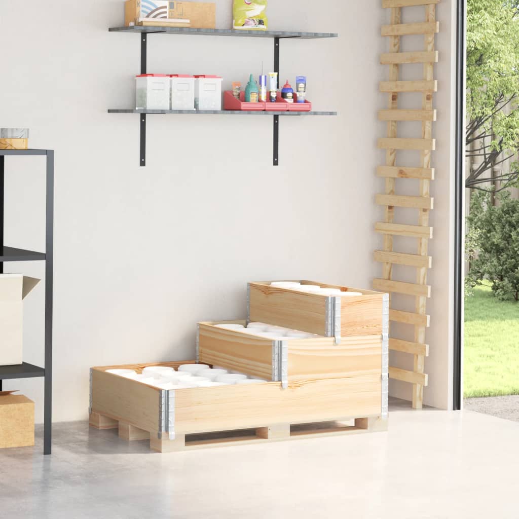 Arriate elevado de 3 niveles madera maciza de pino 120x80 cm