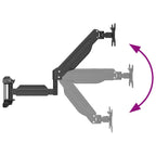 Soporte de pared para monitor máximo 27'' resorte de gas 10 kg