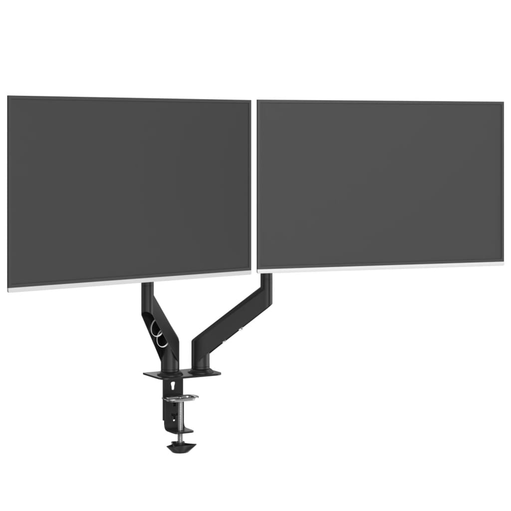 Brazo monitor doble pantalla 27" Max negro resorte de gas 20 kg