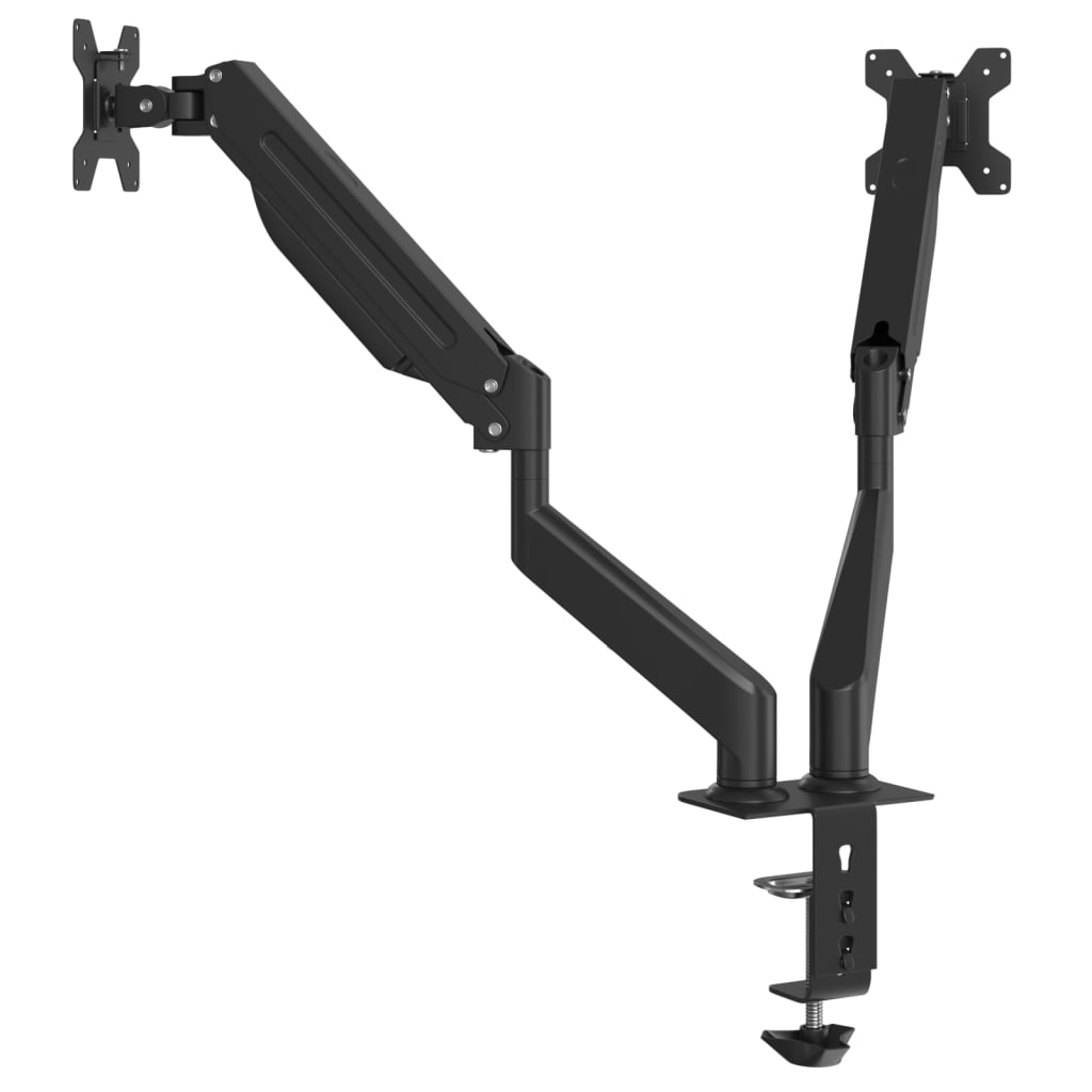 Brazo monitor doble pantalla 27" Max negro resorte de gas 20 kg