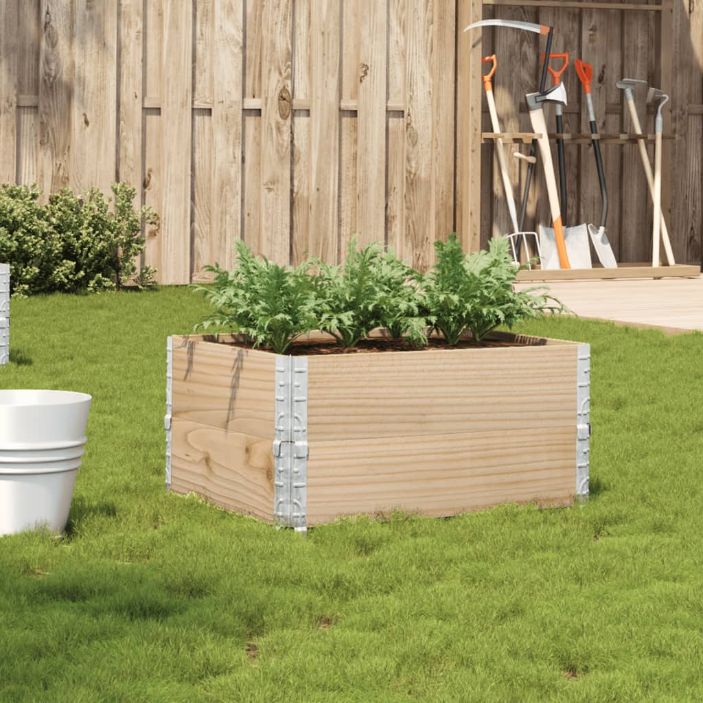 Solid pine wood planter 100x100 cm