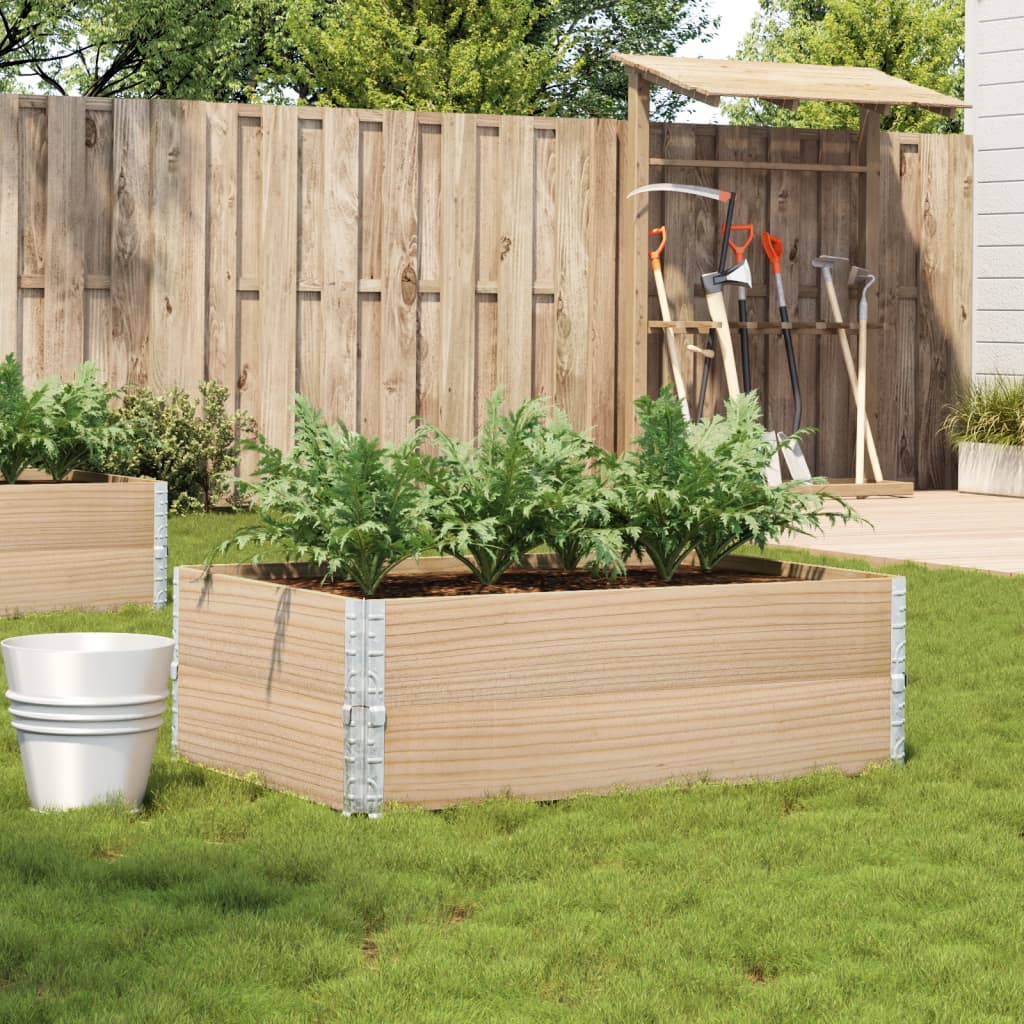 Solid pine wood planter 100x100 cm
