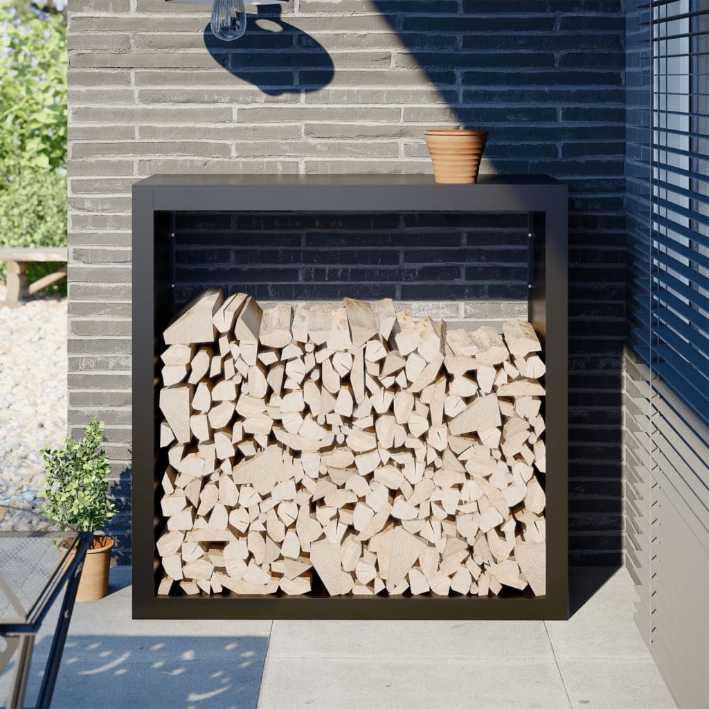 Stainless steel log rack 50x28x132 cm