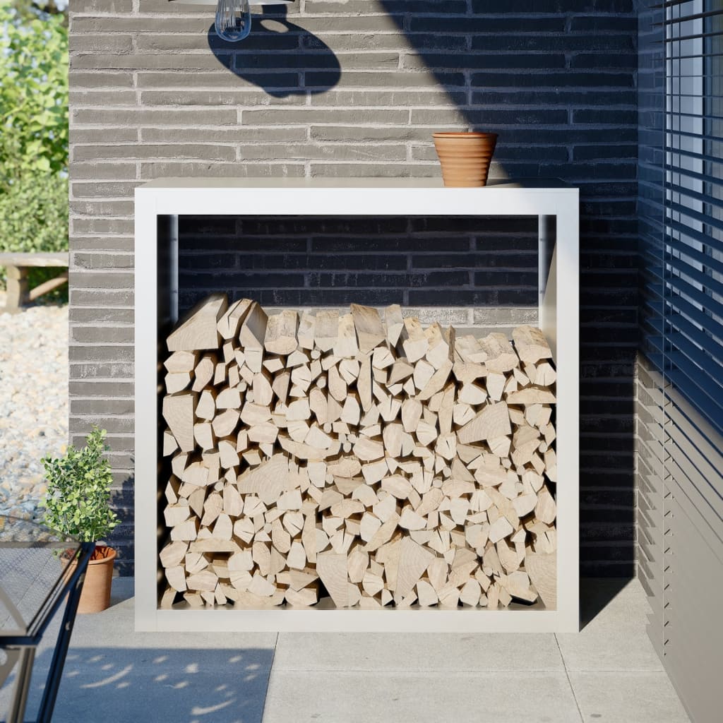 Stainless steel log rack 50x28x132 cm