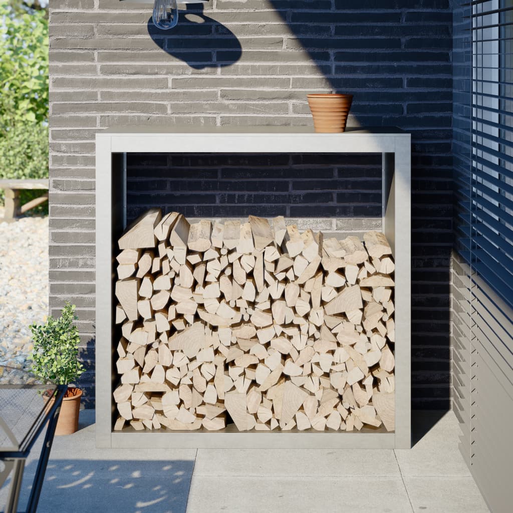 Stainless steel log rack 50x28x132 cm
