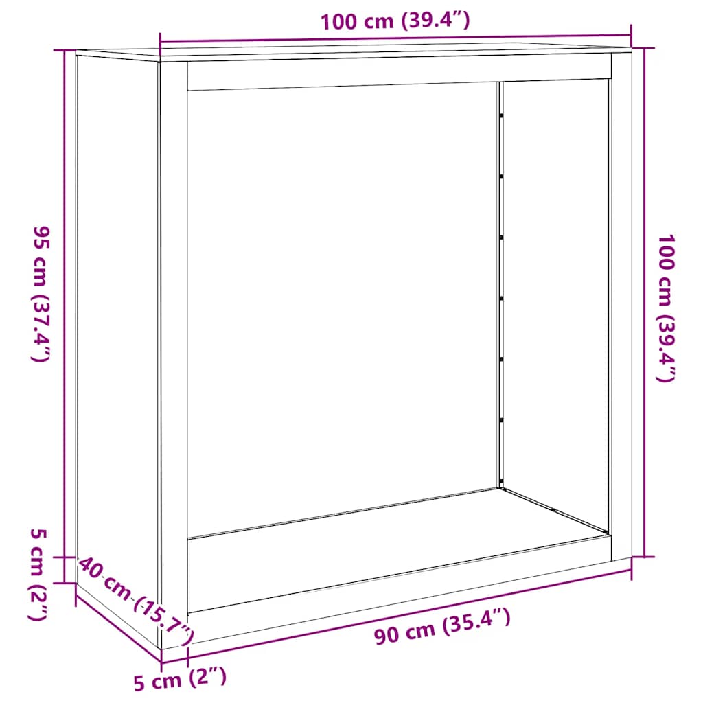 Leñero acero galvanizado 100x40x100 cm