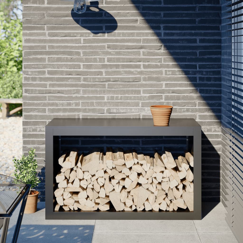 Stainless steel log rack 50x28x132 cm