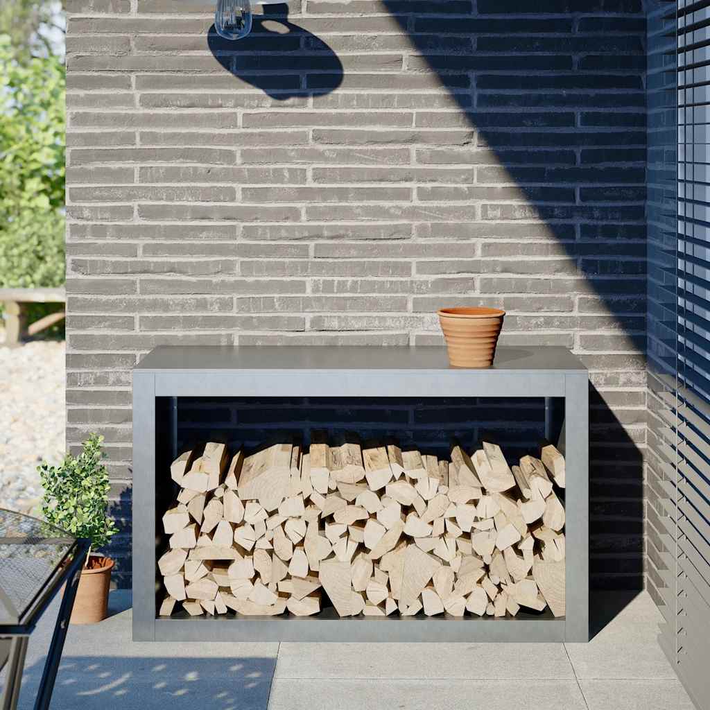 Galvanized steel log rack 100x40x100 cm