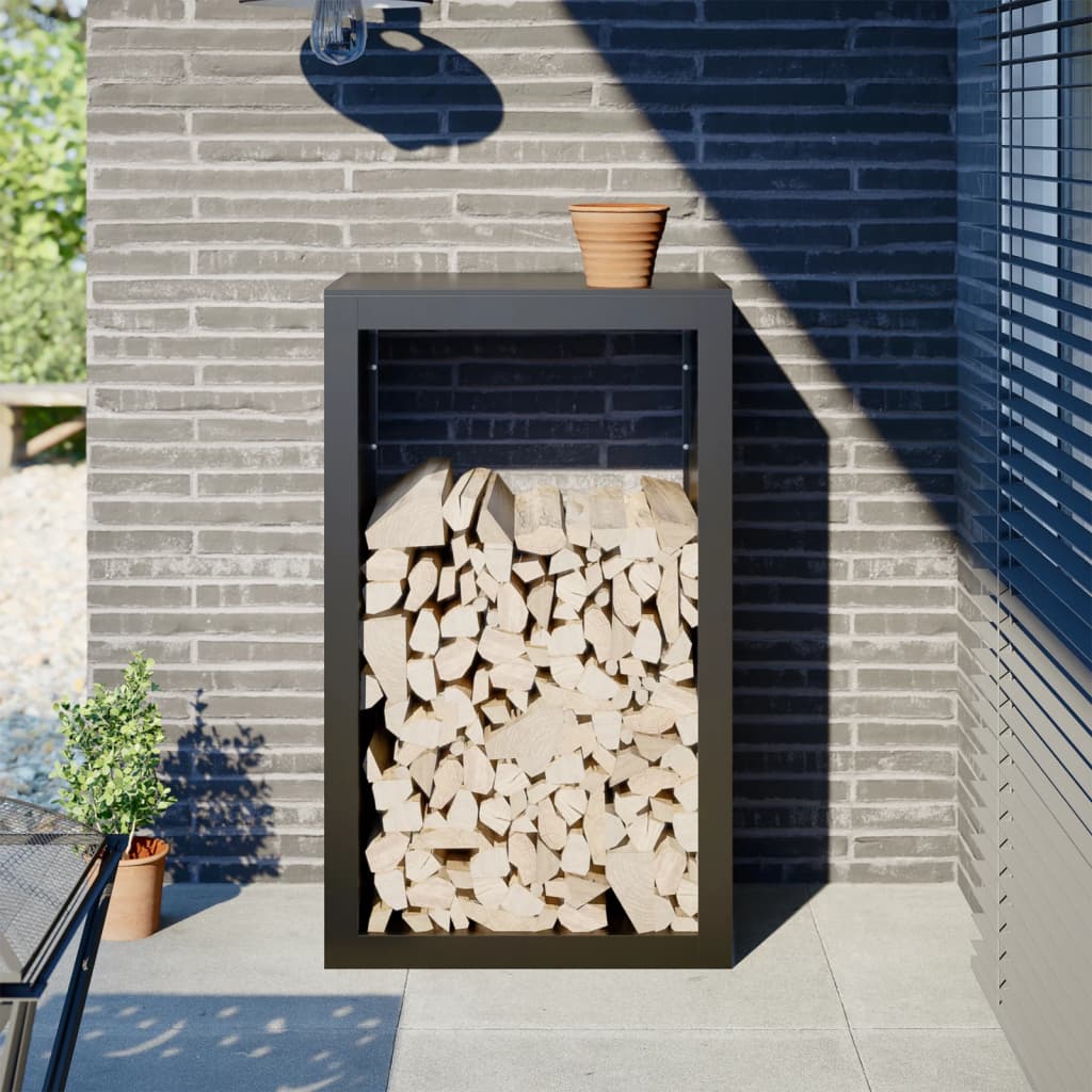Stainless steel log rack 50x28x132 cm