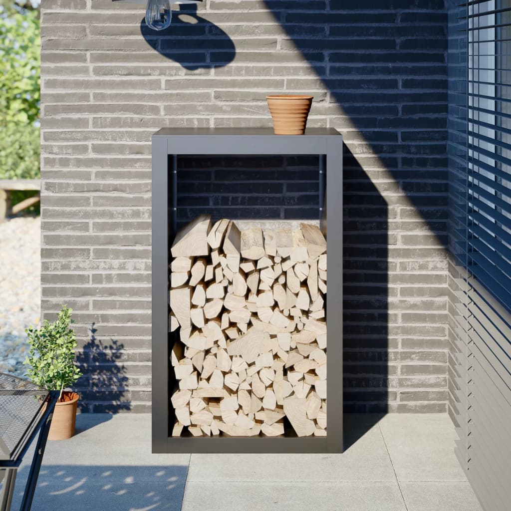 Stainless steel log rack 50x28x132 cm