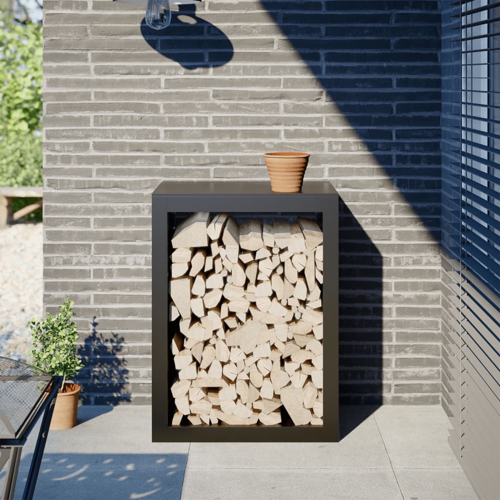 Stainless steel log rack 50x28x132 cm