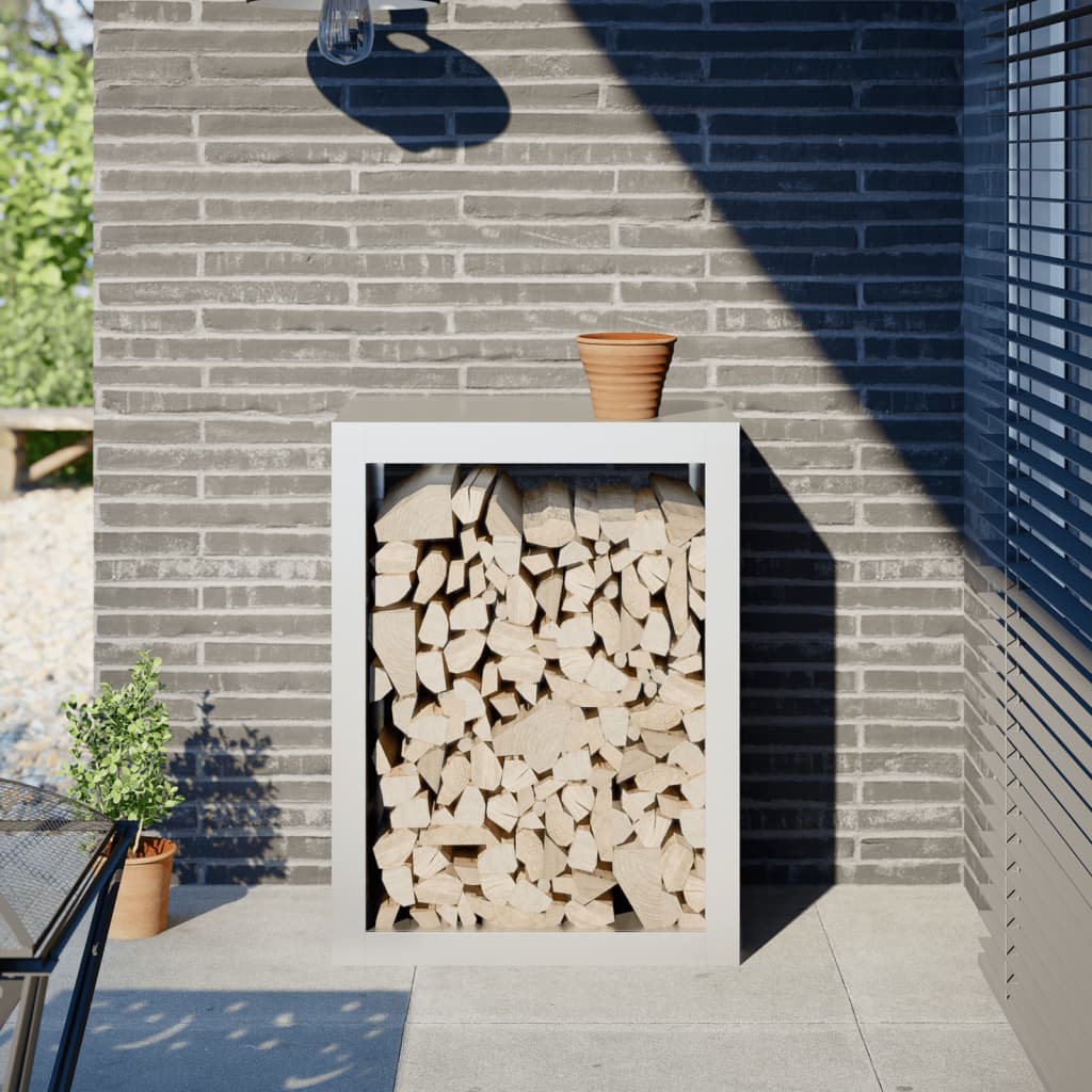 Stainless steel log rack 50x28x132 cm