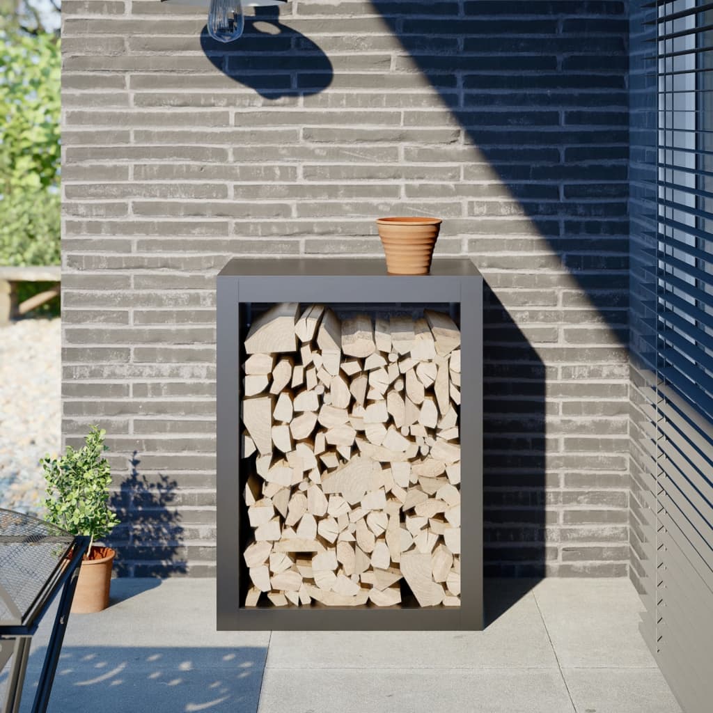 Stainless steel log rack 50x28x132 cm