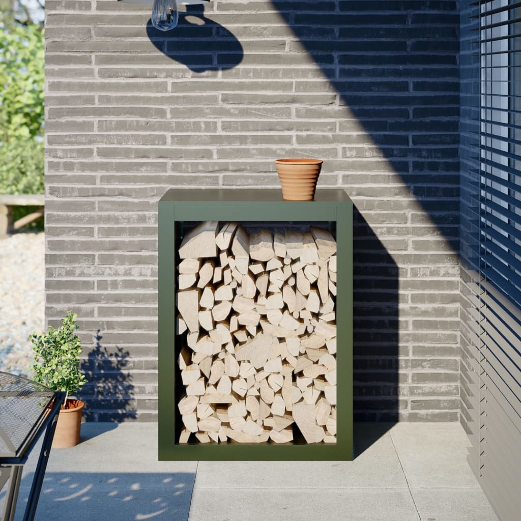 Stainless steel log rack 50x28x132 cm