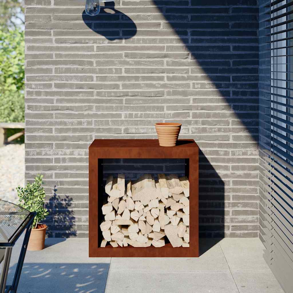 Stainless steel log rack 50x28x132 cm