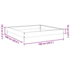 Jardinera de acero galvanizado 100x100x18,5 cm