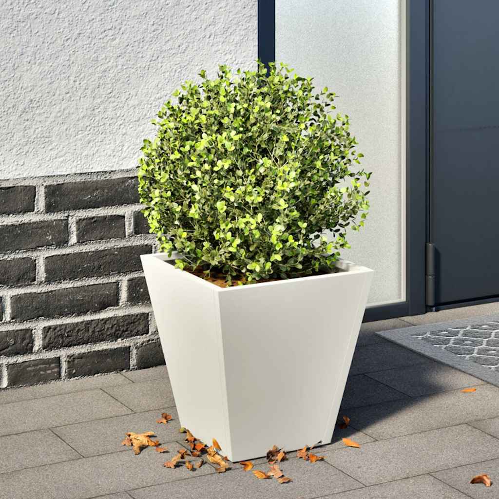 Jardinera acero blanca 35x35x75 cm