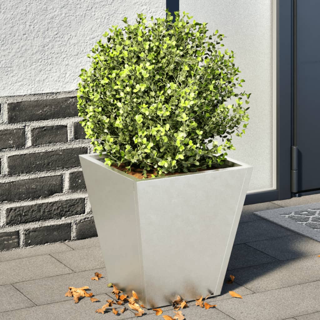 Jardineras 2 uds acero blanca 45x45x75 cm