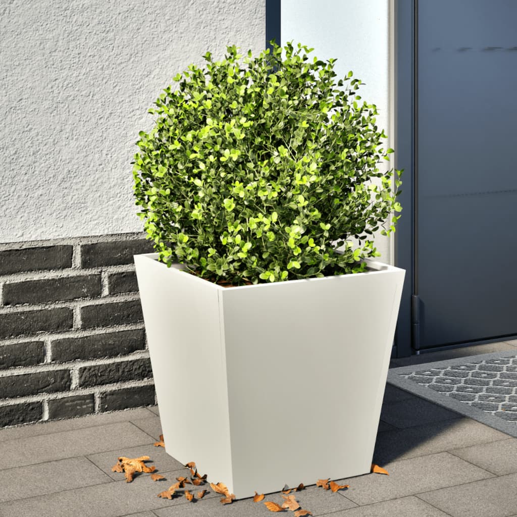 Jardinera acero blanca 35x35x75 cm