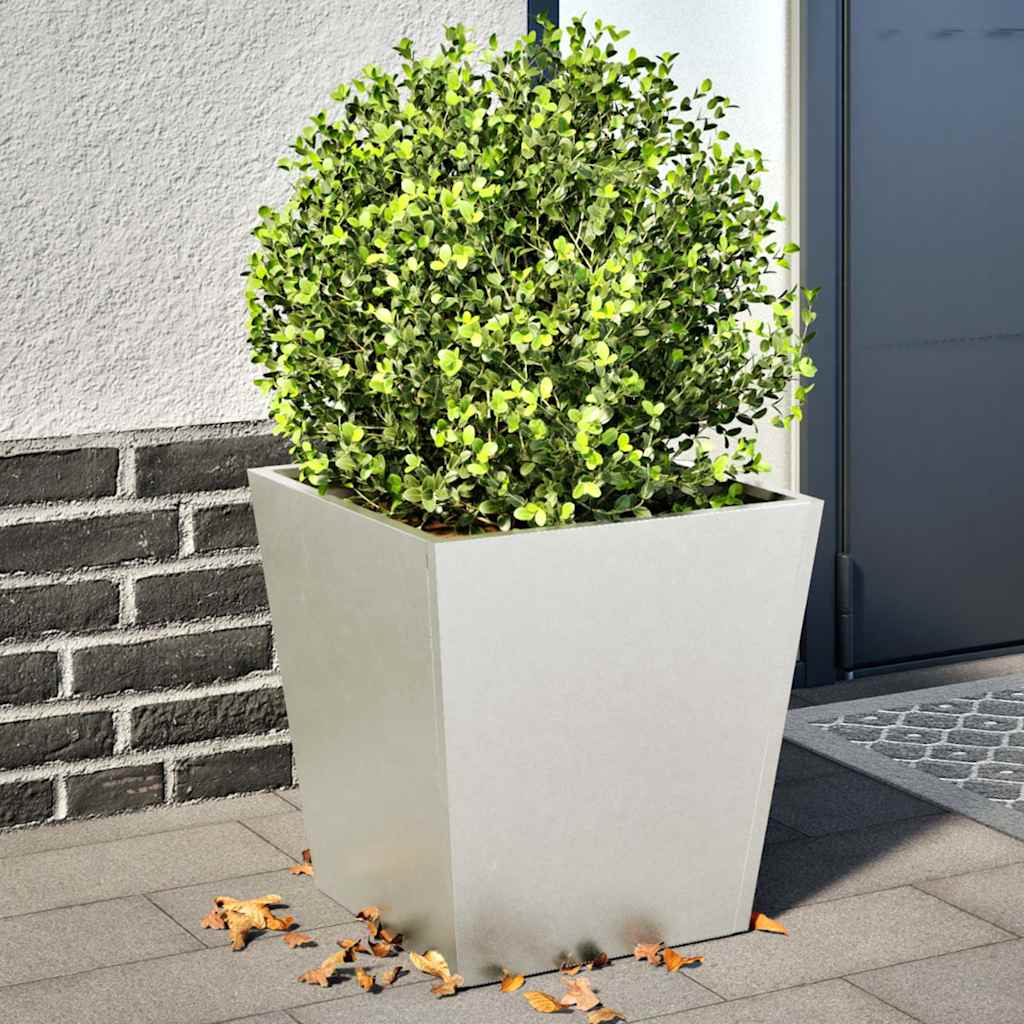 Jardineras 2 uds acero blanca 45x45x75 cm