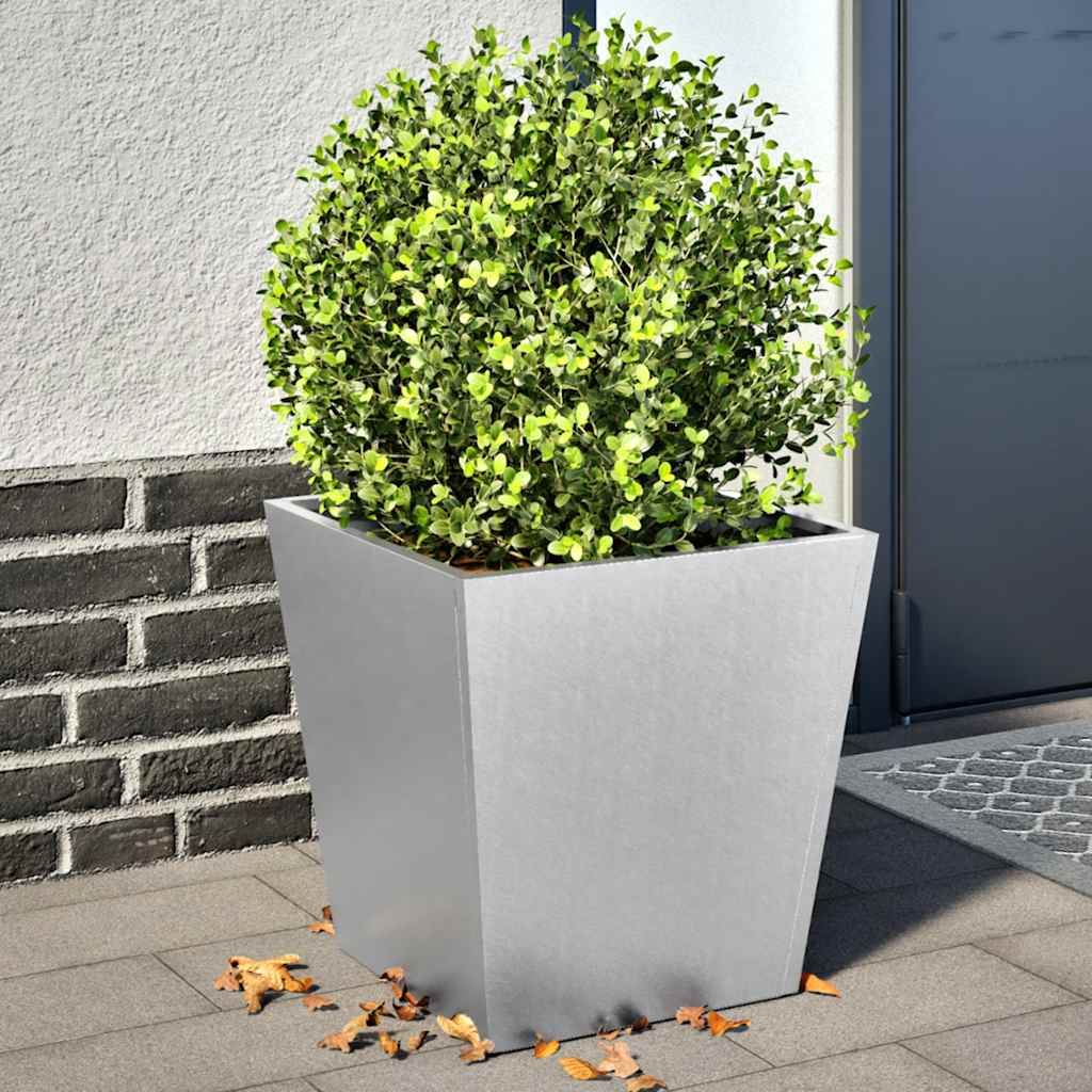 Jardineras 2 uds acero galvanizado 50x50x50 cm