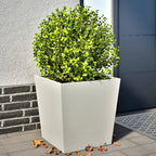 Jardineras 2 uds acero blanca 45x45x75 cm