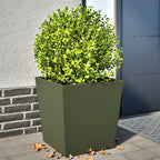 Jardineras 2 uds acero blanca 45x45x75 cm