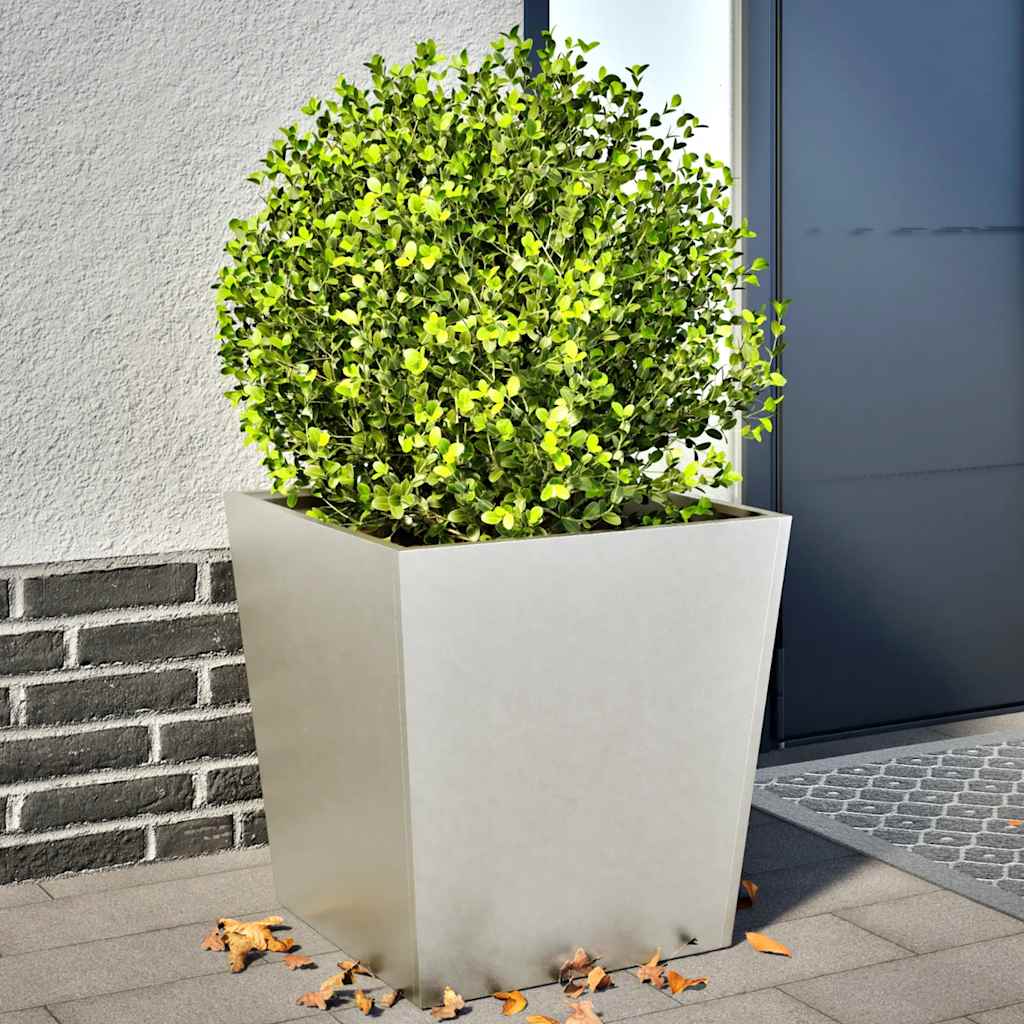 Jardineras 2 uds acero blanca 45x45x75 cm