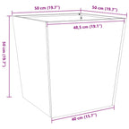 Jardineras 2 uds acero galvanizado 50x50x50 cm