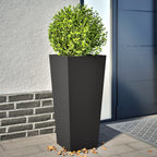 Jardineras 2 uds acero blanca 45x45x75 cm
