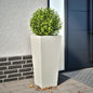 Jardineira em aço branco 35x35x75 cm