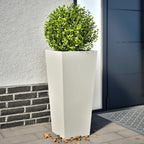 Jardineras 2 uds acero blanca 45x45x75 cm