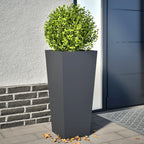 Jardineras 2 uds acero blanca 45x45x75 cm