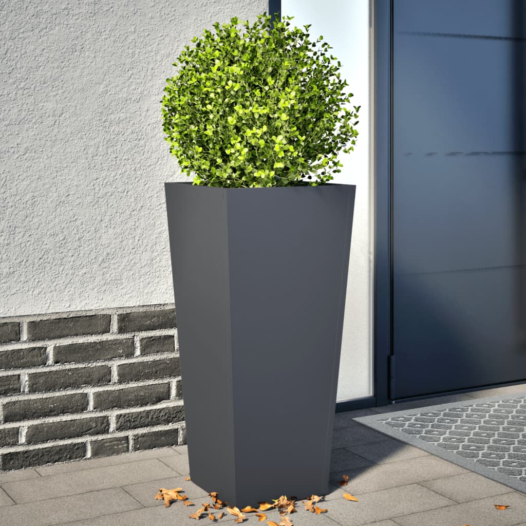 Jardineras 2 uds acero blanca 45x45x75 cm