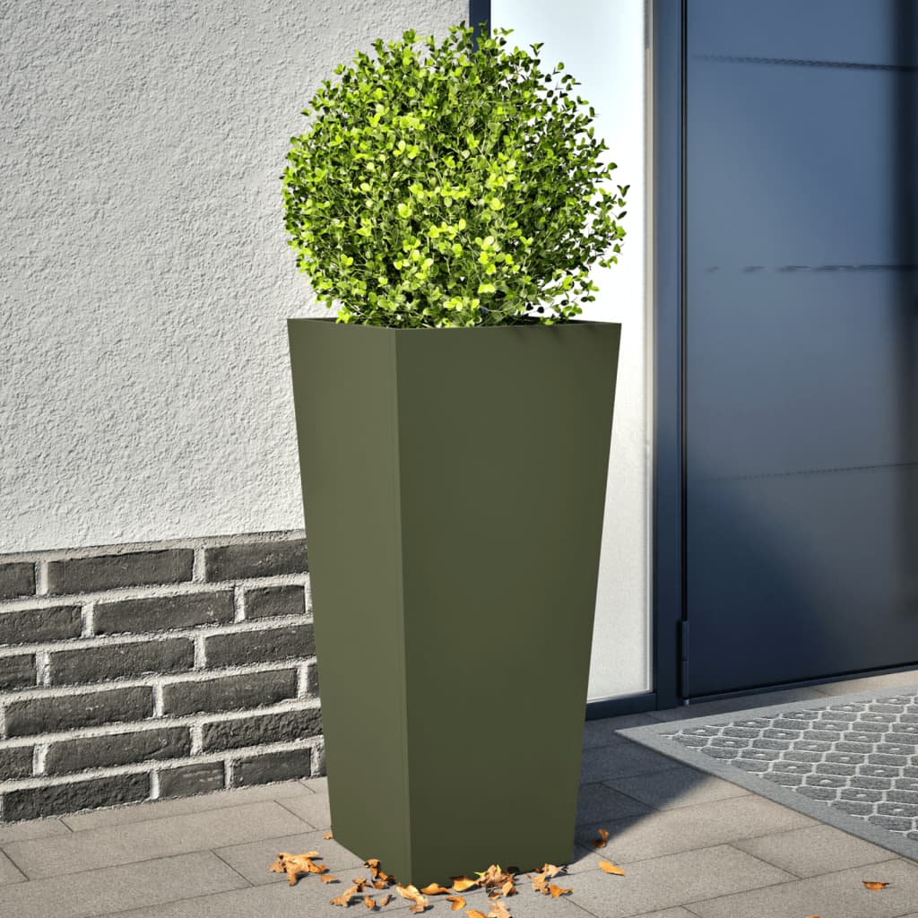 Jardineras 2 uds acero blanca 45x45x75 cm