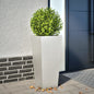 Jardineira em aço branco 35x35x75 cm