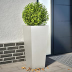 Jardineras 2 uds acero blanca 45x45x75 cm