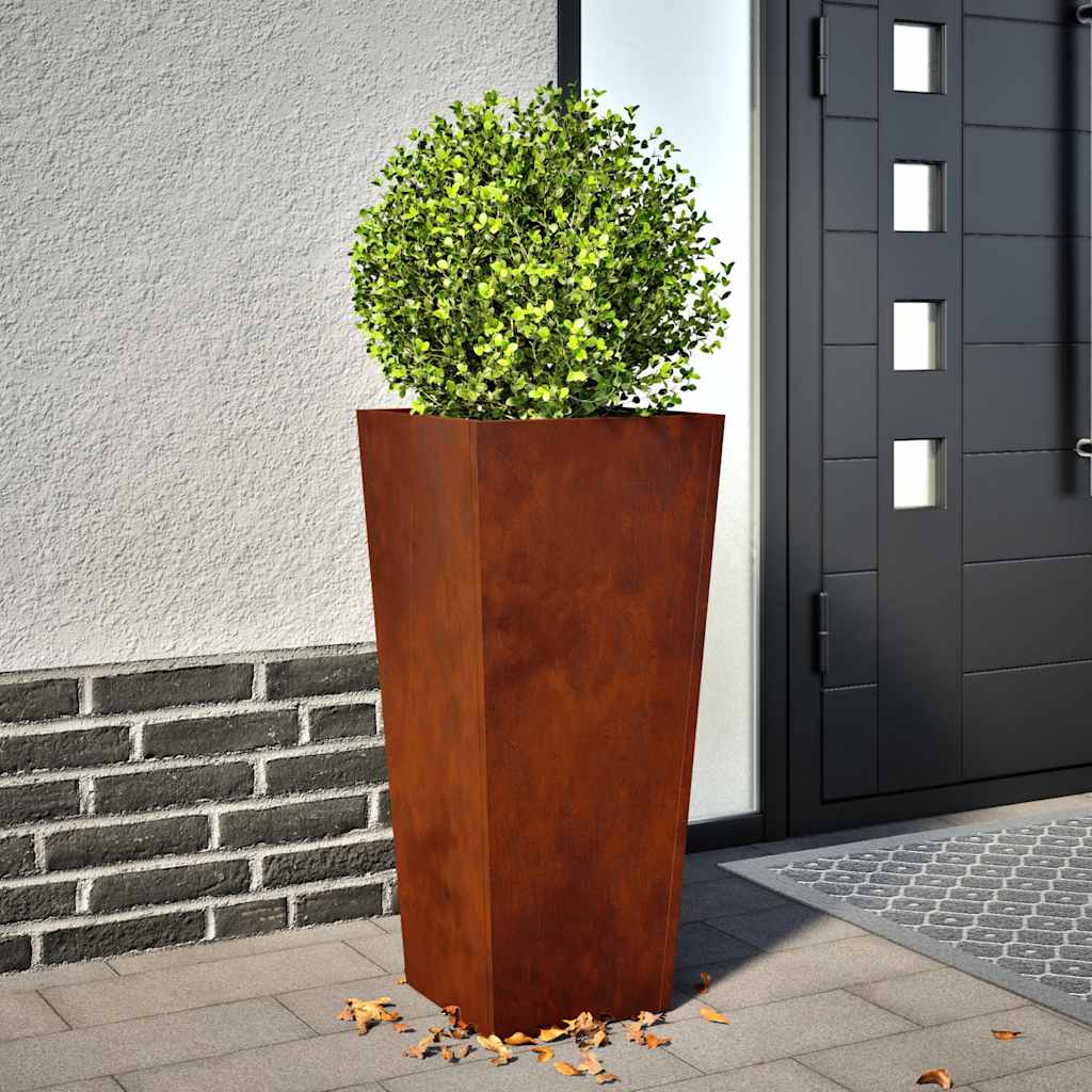 Jardineras 2 uds acero blanca 45x45x75 cm