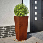 Jardineras 2 uds acero blanca 45x45x75 cm